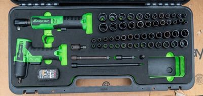 #ad Snap On 62 Pc 3 8” Dr Cordless Impact To Go Foam Set Green 262CTSS01FG $1599.99