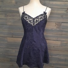 Victorias Secret Lingerie Womens S Purple Night Dress Shiny Satin Gold label Vtg