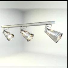 IKEA KRÄMARE Track Lighting Fixture 3 Spotlights Silver New In Box