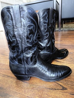 Lucchese Classics Handmade Exotic Black Teju Lizard  Cowboy Western Boots  Lucchese G9030.24 Mens Classics Lizard Handmade Cowboy Boots  main image 4
