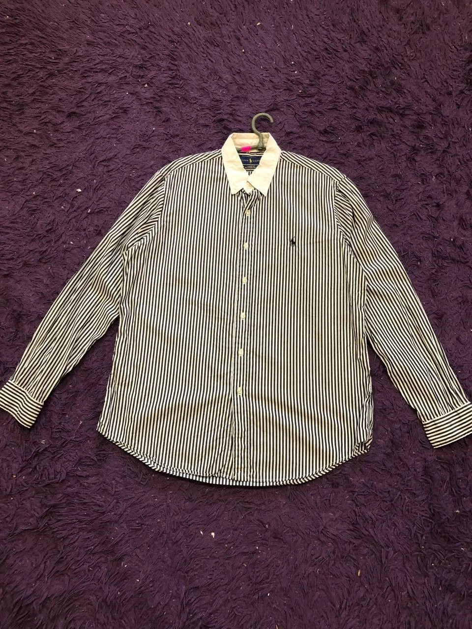 Polo Ralph Lauren Classic-Fit Check Stretch Long-Sleeve Shirt L 100% Cotton Stre