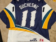 GAETAN DUSCHESNE 96'97 Quebec Rafales IHL Game Worn Hockey Jersey COA