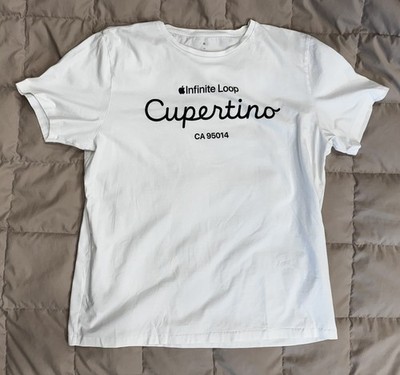 Apple Infinite Loop Cupertino T Shirt White Graphic CA 95014 Men s XL