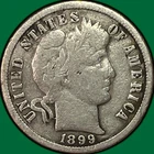 1899-O Barber Dime Very Good VG Coin #38553