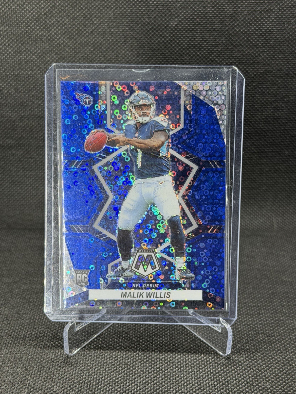 Malik Willis 2022 Mosaic Blue Disco Prizm Rookie Card /75 #272 