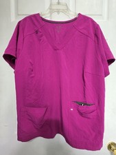 Koi NEXT GEN Scrub Top size 3X-Fushia V-Neck w/2 Pockets-Chest 28"/L 29.5"