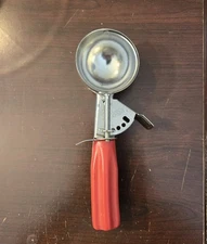 EKCO Miracle U.S.A. Stainless Vintage Ice Cream Scoop w/ Red Handle