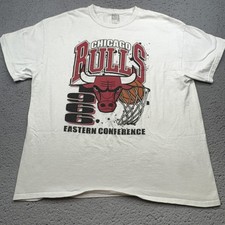 Chicago Bulls Shirt Mens XL White NBA Basketball Ultra Game 1996 Conference Game
