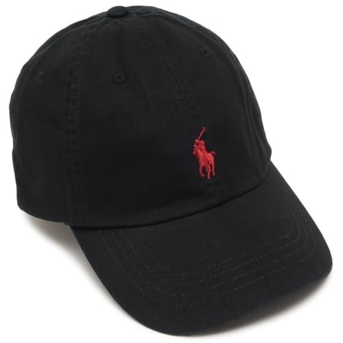 [Polo Ralph Lauren] Cappello Classico One Point Pony CAP Nero Rosso Uomo Donn...