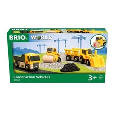 BRIO World Construction Vehicles for Kids Age 3 Years Up - Wooden Railway Train