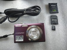 Nikon Coolpix S3000 12.0MP Camera with Charger/16GB card, light back wear works