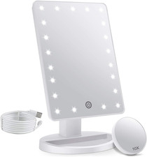 Makeup Vanity Mirror with Lights and Detachable 10X Magnification, 21 Led Lights