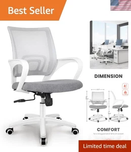 Adjustable Ergonomic Computer Chair for Office & Gaming - Comfy Grey Finish