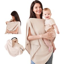 Nursing Cover for Breastfeeding, Soft Breathable Privacy Poncho, Multi-Use ...