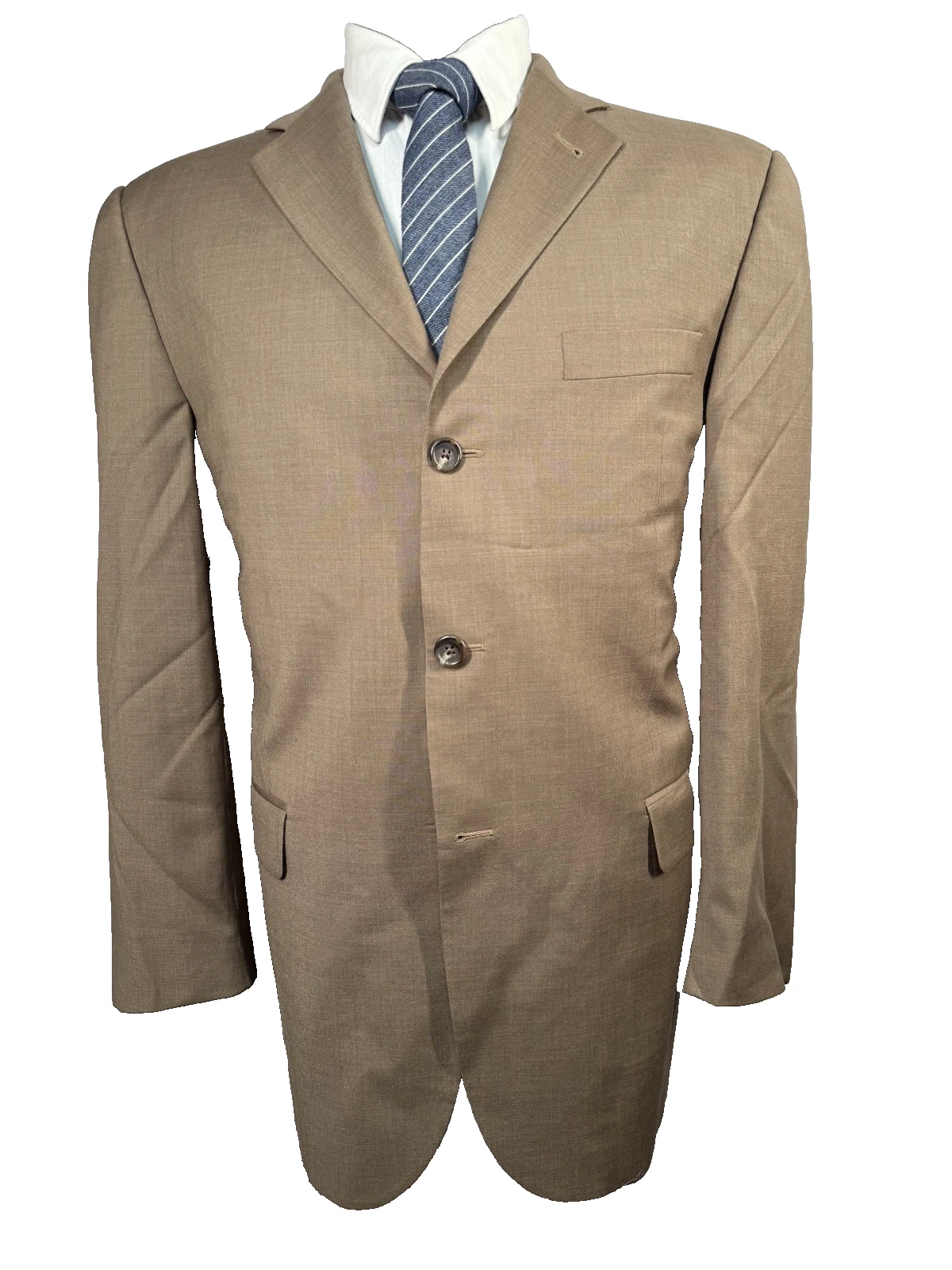 Giacca blazer cappotto sportivo tuta personalizzata BURBERRY LONDON uomo lana marrone BESPOKE 40R