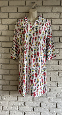 Atelier5 by Gozde Yilmaz 3/4 Sleeve Shift Dress V-Neck Small USA