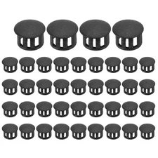 40 Pcs 14mm/9/16" Plastic Hole Plugs, Flush Type Round Plug Black