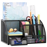 Metall Schreibtisch Organizer Stiftehalter BüRo Utensilienschalen Mit Schublade