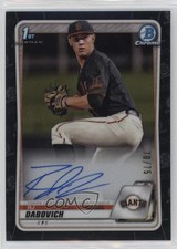 2020 Bowman Draft Chrome Picks Black Refractor 70/75 RJ Dabovich Auto 3hd