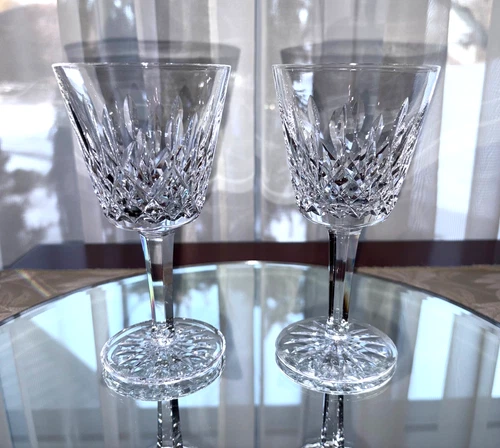Vintage Waterford LISMORE Set of Two Claret Wine Glasses Made in IRELAND