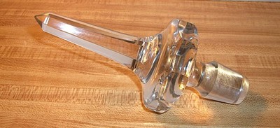 Vintage Cut Crystal Glass Decanter/Bottle Stopper/Paperweight-Super Large