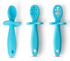 100 Silicone Baby Spoons Set Self Feeding 6 Months Training Utensils BLW