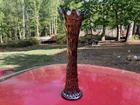 Fenton Rustic Hobnail  Carnival Glass Mid Size Vase Amethyst 16 1/4” Antique