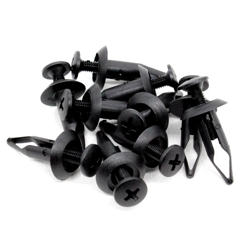 Clip de sujetadores de carrocería retenedor tipo empuje para Ford Chrysler de 10 capó y parachoques Foto 2 de 2