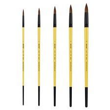 XDT 930 Round Tip Art Brush 5Pc 2 4 6 8 10 Nylon Acrylic Watercolor