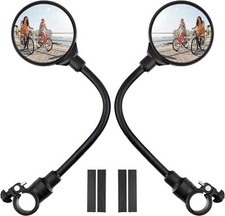 Bike Handlebar Mirror 2 Pack - Rotatable And Adjustable Wide Angle Rear View