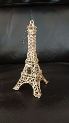 Eiffel Tower, Gold Glitter Christmas Ornament, 5.75” - Picture 1 of 10