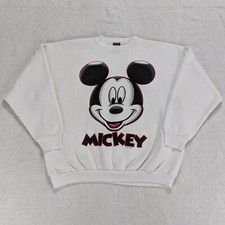 Vtg 90s Mickey Mouse Unlimited Jerry Leigh Crew Neck Sweatshirt Men's XL White