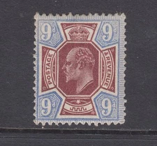 Great Britain Sc 136e MLH. 1913 9p blue & deep plum KEVII, fresh