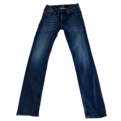 Herren Slim Fit Jeans 7 For All Mankind Luxe Slimmy Stretch Blau Waschung W28 L34