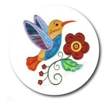 Embroidered Hummingbird Scrapbook Stickers Favors Labels Envelope Seals