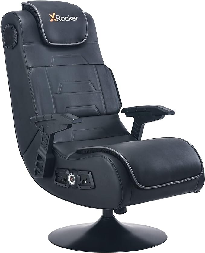 X Rocker, 5139601, Pro Series Pedestal 2.1 Video Gaming Chair, Black