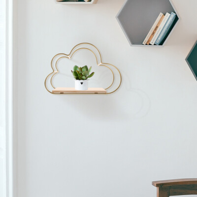 2Pcs Cloud Shaped Floating Shelf Decorative Wall collection Mount Magazine Book Display