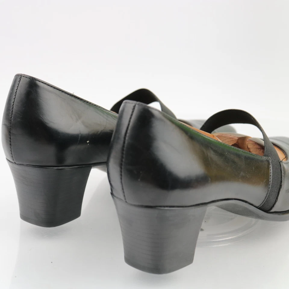 Zapato de vestir Munro para mujer Danielle Mary Jane talla 7,5 cuero negro tacón ancho Foto 3 de 4