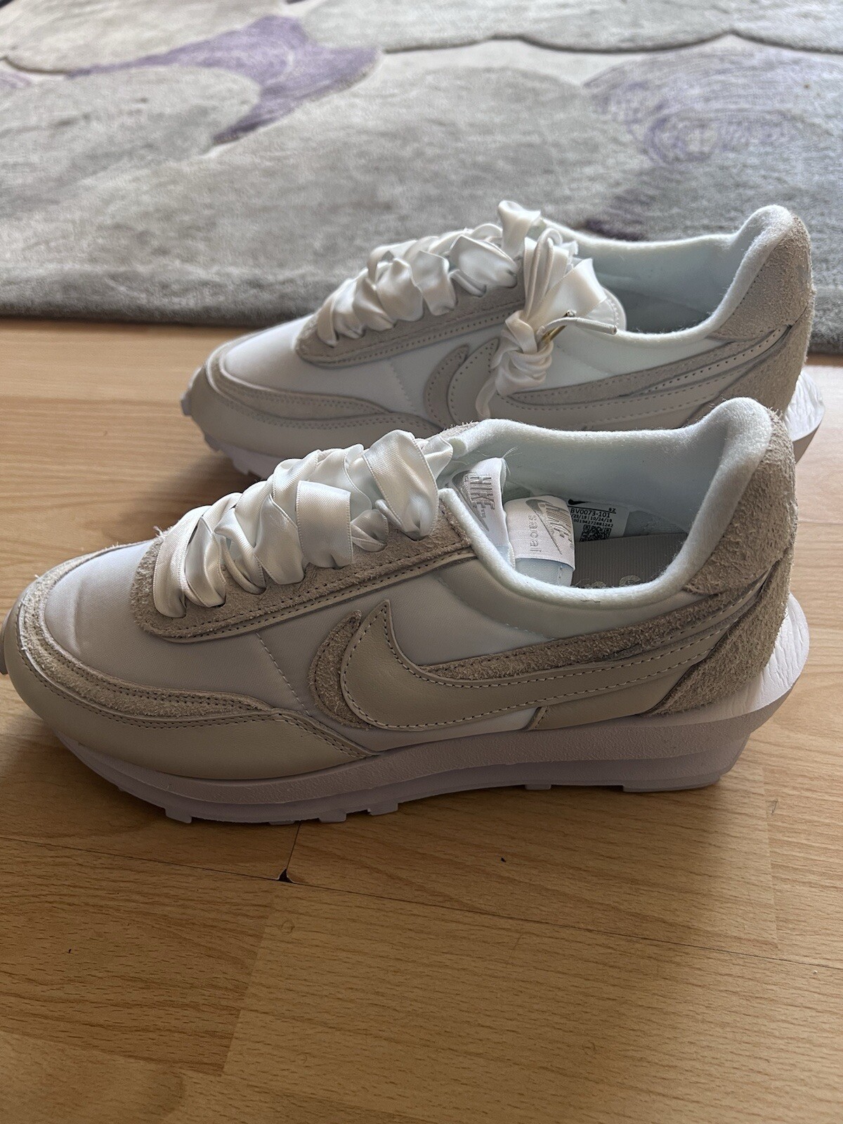 SACAI X NIKE Taglia 7 5 Nike sacai x LDWaffle nylon bianco