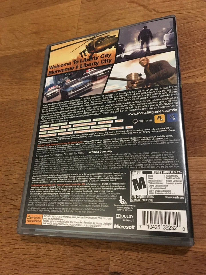 Xbox 360 Grand Theft Auto IV 4 Platinum Hits Video Game Rockstar Games 2009 - Image 2 of 4