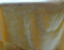 EUC YELLOW EMBOSSED TULIP FLOWER RECTANGULAR TABLECLOTH -- 80" X 56"