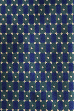 THOMAS PINK SILK NECK TIE NAVY BLUE GREEN & WHITE OBLONGS A MADDER TWILL CLASSIC