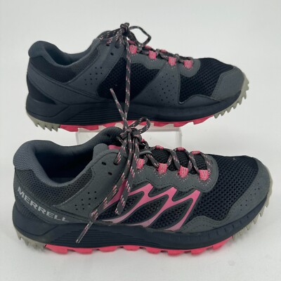 Merrell Wildwood Trail Hiking Shoes WOMENS Gray Pink J135310 Lace Up SIZE 8.5