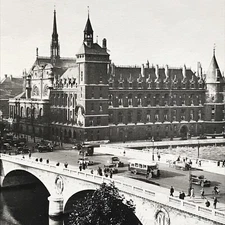 VTG RPPC Pont au Change & Conciergerie Paris France Real Photo Postcard