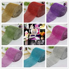 Diamond Mesh Wrap Roll Rhinestone Crystal Ribbon Wedding Party Decor 10 Yards