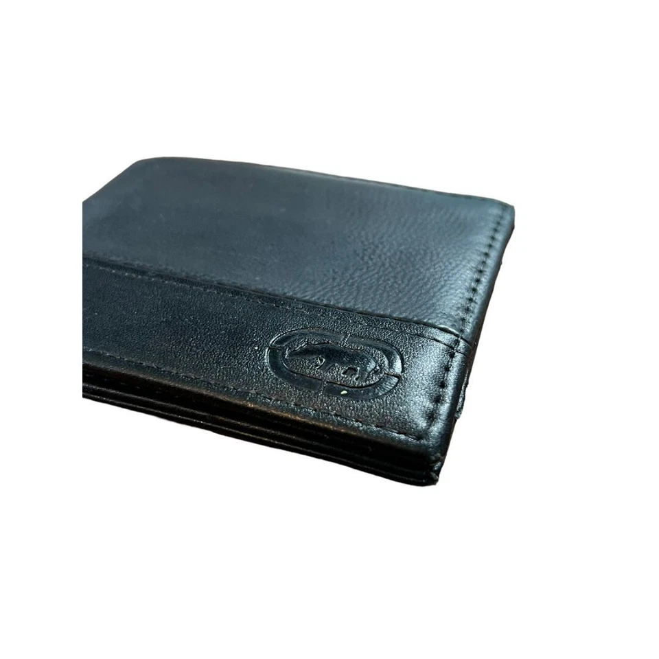 Ecko Unltd Black Leather Men's Wallet Bi-Fold Credit Card ID Sleeve - Image 2 of 4