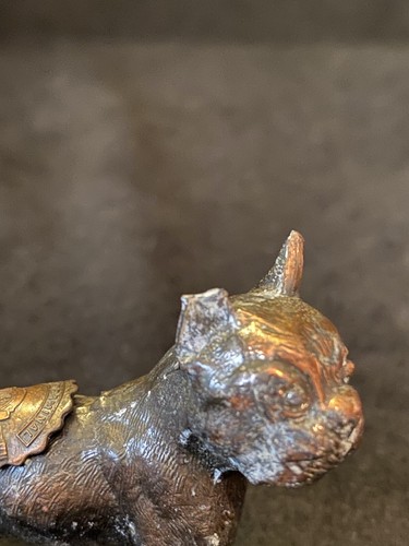 Vtg Cincinnati Ohio Union Terminal Cast Metal Boxer Dog Figurine Train Souvenir - 第 6/7 張圖片