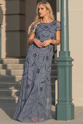 slim fit dress slacks MACloth Women Long Sleeve V Neck Long Sequin Mother of Bride Dresses M main image 1