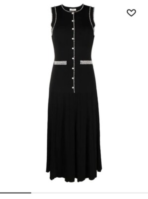 NWT Sandro Paris Bown Dress Size 34 / XS Black $475
