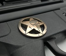 1x Ar-15 Ar15 Rifle Decal Emblem Punisher Theme Rose Pink Zinc Alloy
